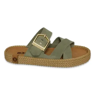 Bohonomad Sevilla Çift Bant Yeşil Kadın Terlik - Bohonomad (1)