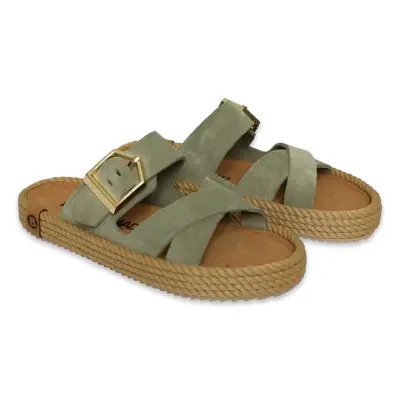 Bohonomad Sevilla Çift Bant Yeşil Kadın Terlik - 3