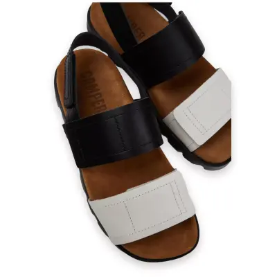 Camper K201323 Brutus Sandal Siyah-Beyaz Kadın Sandalet - 1