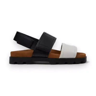 Camper K201323 Brutus Sandal Siyah-Beyaz Kadın Sandalet - 2