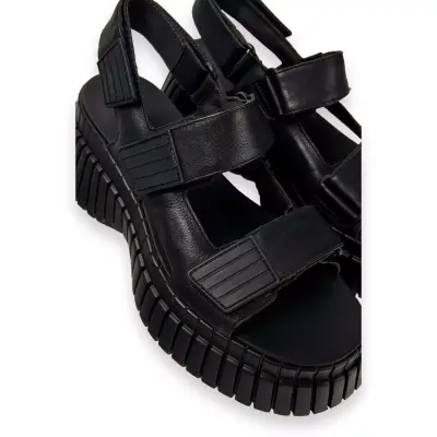 Camper K201511 Bcn Dolgu Topuk Günlük Siyah Kadın Sandalet - Camper (1)