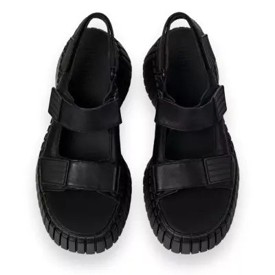 Camper K201511 Bcn Dolgu Topuk Günlük Siyah Kadın Sandalet - 3