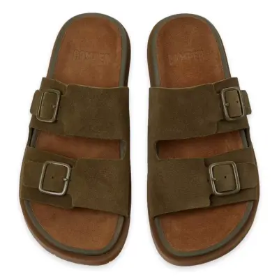 Camper K201881 Lluc Sandal Çift Bant Haki Kadın Terlik - 3