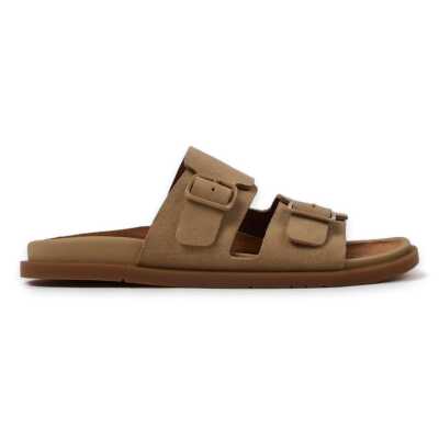 Camper K201881 Lluc Sandal Çift Bant Kahverengi Kadın Terlik - Camper