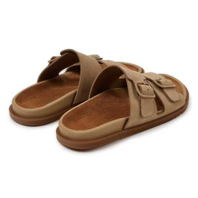 Camper K201881 Lluc Sandal Çift Bant Kahverengi Kadın Terlik - 4