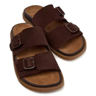 Camper K201881 Lluc Sandal Çift Bant Kahverengi Kadın Terlik - Camper (1)