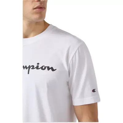 Champion 221814 Script Shop -Sleeve Tee Beyaz Erkek T-Shirt - 3