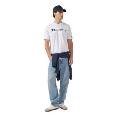 Champion 221814 Script Shop -Sleeve Tee Beyaz Erkek T-Shirt - 4