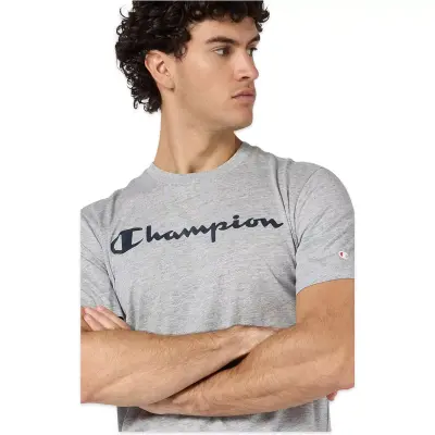 Champion 221814 Script Shop -Sleeve Tee Gri Erkek T-Shirt - 3
