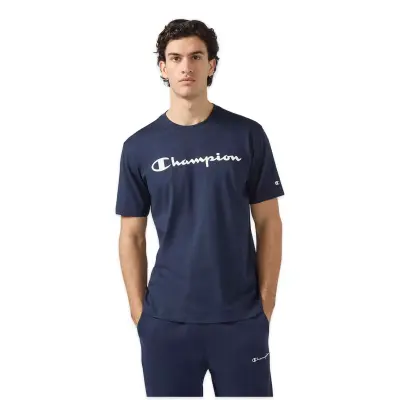 Champion 221814 Script Shop -Sleeve Tee Lacivert Erkek T-Shirt - 1