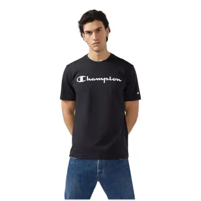 Champion 221814 Script Shop -Sleeve Tee Siyah Erkek T-Shirt 