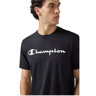 Champion 221814 Script Shop -Sleeve Tee Siyah Erkek T-Shirt - 3