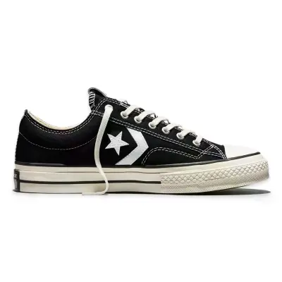 Converse A01608C Star Player 76 Premium Canvas Siyah-Beyaz Unisex Ayakkabı - 1
