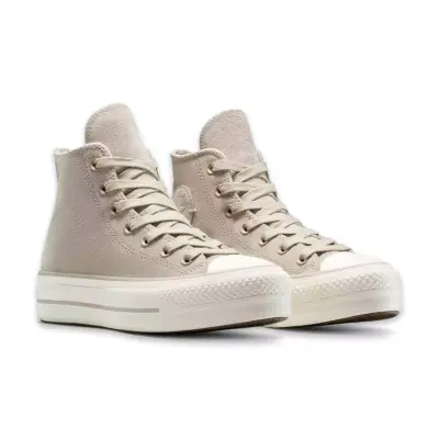 Converse A12966C Chuck Taylor All Star Lift Platform Suede Sneaker Bej Unisex Ayakkabı - 1