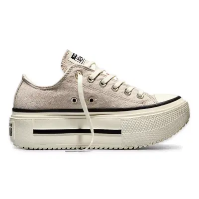 Converse A17884C Chuck Taylor All Star Lift Double Stack Platform Deer Sneakers Bej Kadın - 1