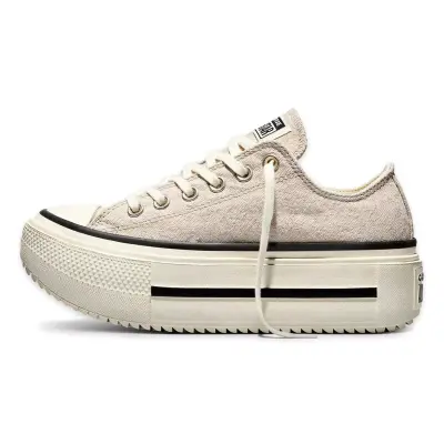 Converse A17884C Chuck Taylor All Star Lift Double Stack Platform Deer Sneakers Bej Kadın - Converse (1)