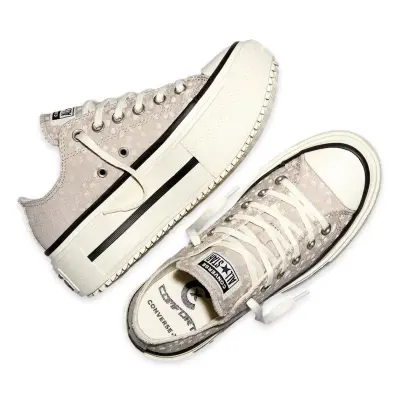 Converse A17884C Chuck Taylor All Star Lift Double Stack Platform Deer Sneakers Bej Kadın - 3