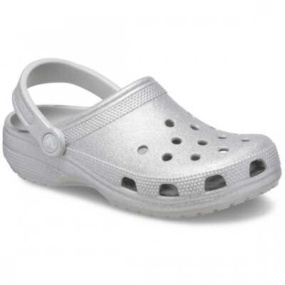 Crocs 205942 G Classic Glitter Clog Gümüş Unisex Terlik - 1