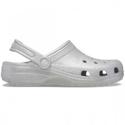 Crocs 205942 G Classic Glitter Clog Gümüş Unisex Terlik - 2