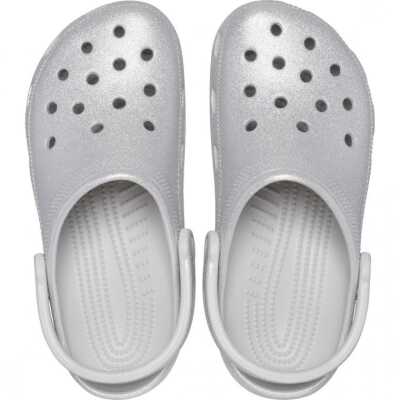 Crocs 205942 G Classic Glitter Clog Gümüş Unisex Terlik - 3