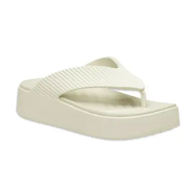 Crocs 210700 Getaway Groove Platform Flip Parmak Arası Krem Kadın Terlik - 1