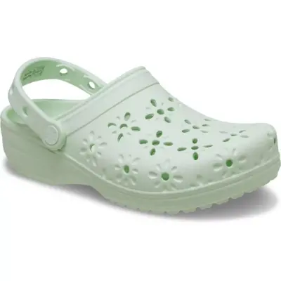 Crocs 210927 Classic Floral Cut Out Clog Açık Yeşil Unisex Terlik 