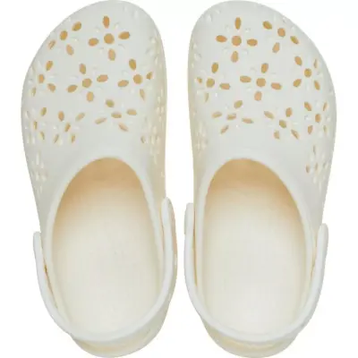 Crocs 210927 Classic Floral Cut Out Clog Beyaz Unisex Terlik - 3