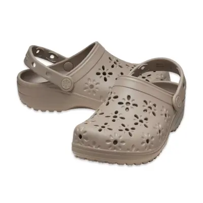 Crocs 210927 Classic Floral Cut Out Clog Karamel Unisex Terlik - 4