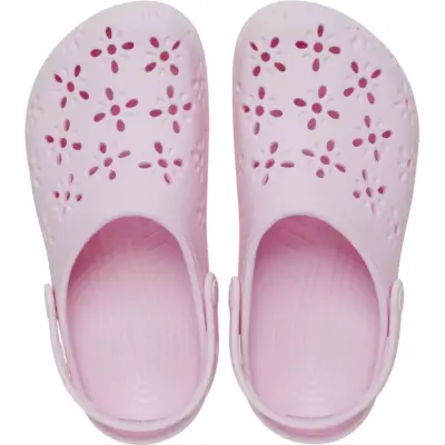 Crocs 210927 Classic Floral Cut Out Clog Pembe Unisex Terlik - 3