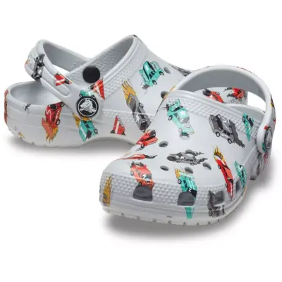 Crocs 210992 Classic Race Cars Graphic Cg T Açık Gri Çocuk Terlik - 4