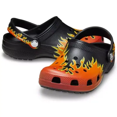 Crocs 210993 Classic Flames Clog K Siyah-Kırmızı Çocuk Terlik - 4