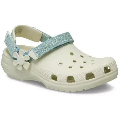 Crocs 212511 Clsc Dnm Flwr Adj Backstrapcgk Krem Çocuk Terlik - 1