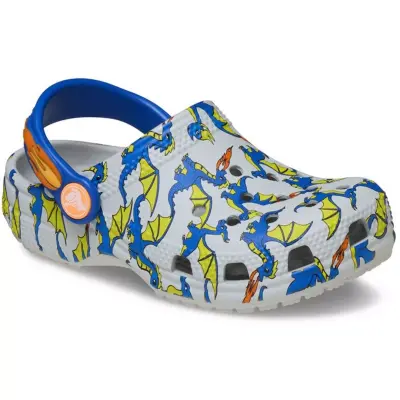 Crocs 212514 Classic Dragon Graphic Clog T Gri Çocuk Terlik - 1