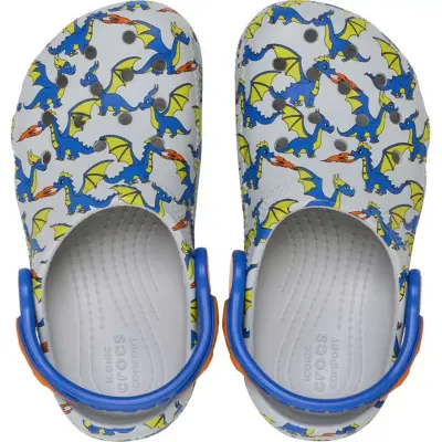 Crocs 212514 Classic Dragon Graphic Clog T Gri Çocuk Terlik - 3