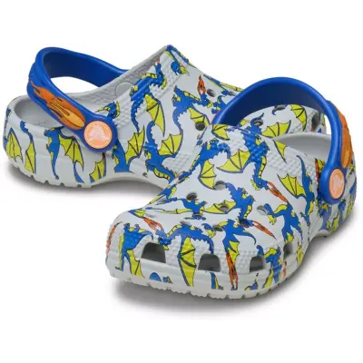 Crocs 212514 Classic Dragon Graphic Clog T Gri Çocuk Terlik - 4