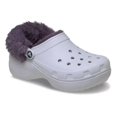 Crocs 212854 Classic Platform Fuzz Lined Clog Lila Kadın Terlik - 1