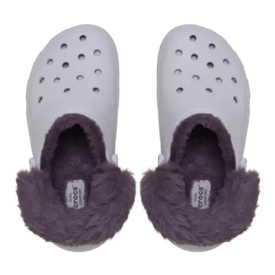 Crocs 212854 Classic Platform Fuzz Lined Clog Lila Kadın Terlik - 3