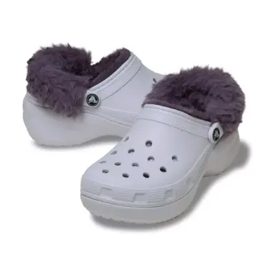 Crocs 212854 Classic Platform Fuzz Lined Clog Lila Kadın Terlik - 4