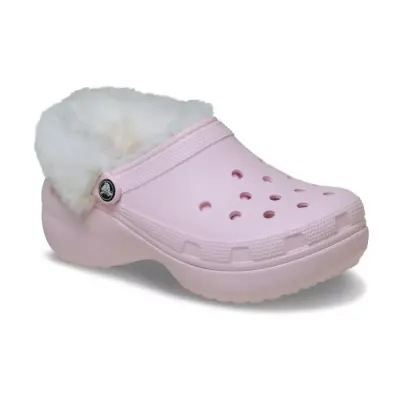 Crocs 212854 Classic Platform Fuzz Lined Clog Pembe Kadın Terlik 