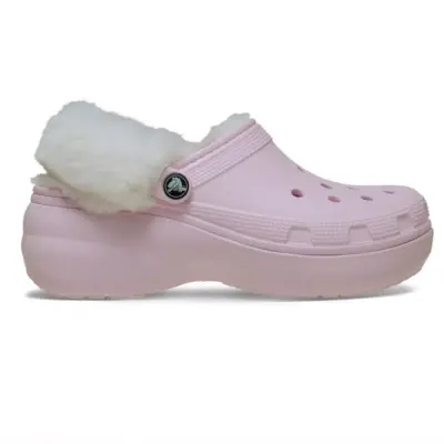 Crocs 212854 Classic Platform Fuzz Lined Clog Pembe Kadın Terlik - 2