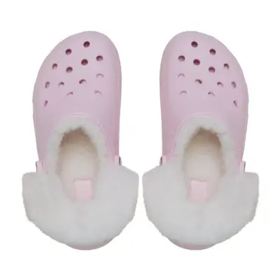 Crocs 212854 Classic Platform Fuzz Lined Clog Pembe Kadın Terlik - 3