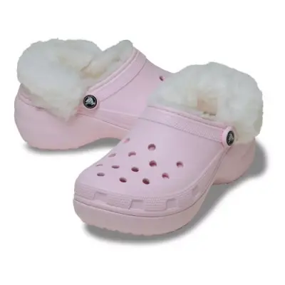 Crocs 212854 Classic Platform Fuzz Lined Clog Pembe Kadın Terlik - 4