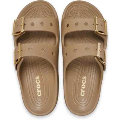 Crocs 213316 Saturday Metallic Buckle Sandal W Çift Bant Bej Unisex Terlik - 3