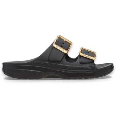 Crocs 213316 Saturday Metallic Buckle Sandal W Çift Bant Siyah Unisex Terlik - Crocs