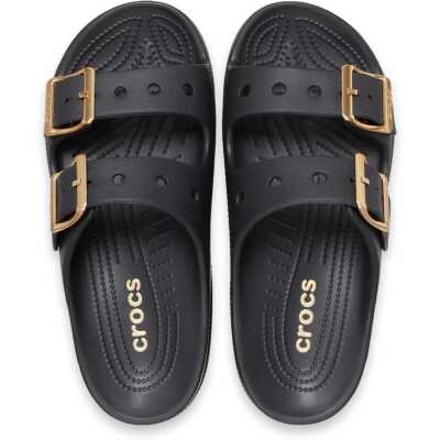 Crocs 213316 Saturday Metallic Buckle Sandal W Çift Bant Siyah Unisex Terlik - 3