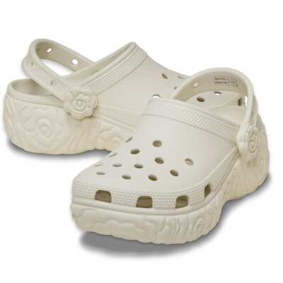 Crocs 213447 Classic Platform Bloom Clog Krem Kadın Terlik - 4