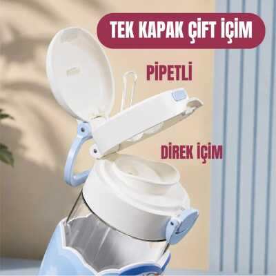 Diller D2540 700 Ml Boyun Askili Tritan Su Matarası Mavi Unisex Suluk & Matara - 4