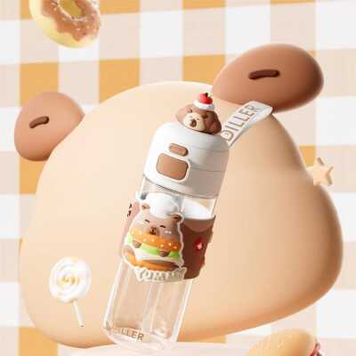 Diller D2551 600 Ml Boyun Askili Tritan Su Matarası Kahverengi Unisex Suluk & Matara - 4
