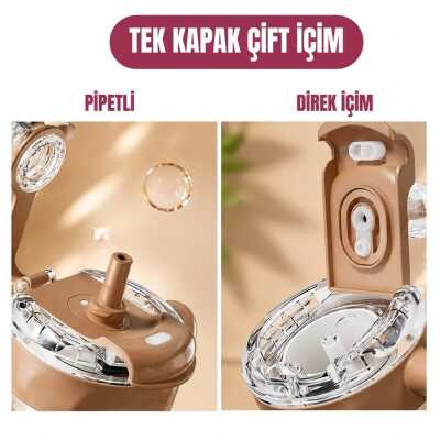 Diller D2553 860 Ml Tritan Su Matarası Kahverengi Unisex Suluk & Matara - 4