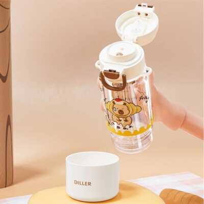 Diller D2560 700 Ml Boyun Askili Tritan Su Matarası Kahverengi Unisex Suluk & Matara - 3